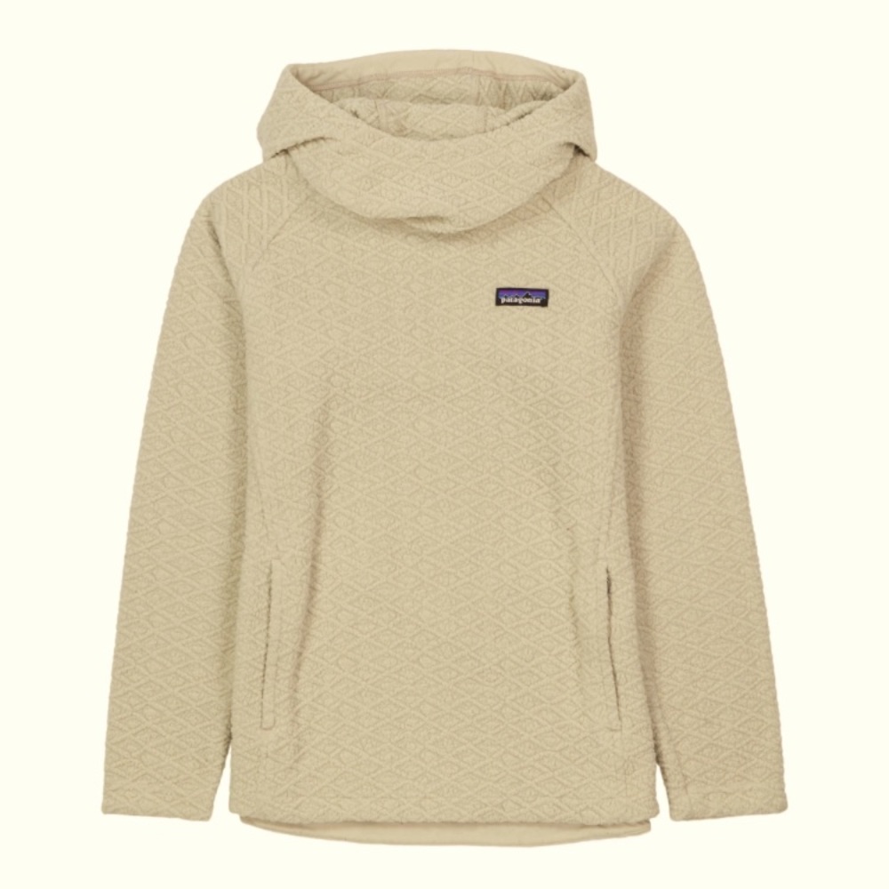 Patagonia Diamond Capra Hoodie Fleece; Size Small; Cream; Marsupial Pocket.